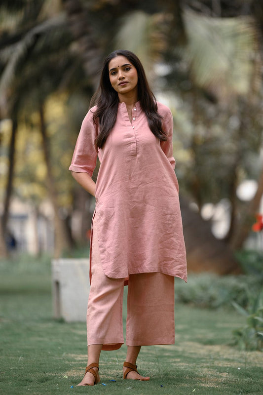 Aline Shape kurti with plazzo - Peach