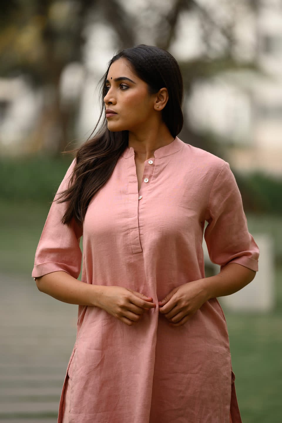Aline Shape kurti with plazzo - Peach