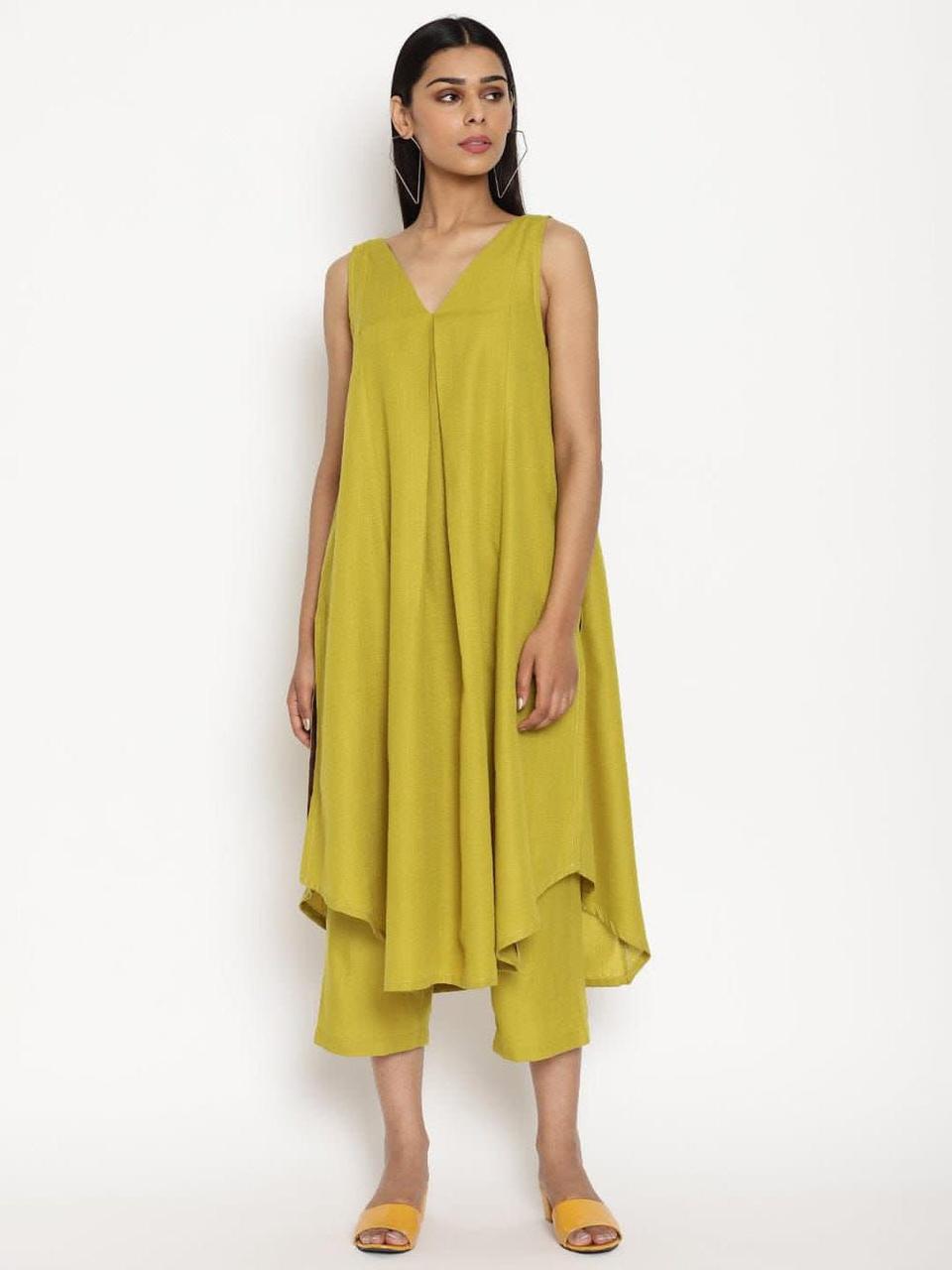 Cotton slub Co-Ord Set - Yellow