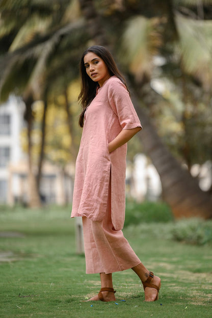 Aline Shape kurti with plazzo - Peach