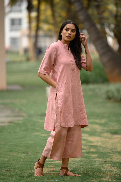 Aline Shape kurti with plazzo - Peach