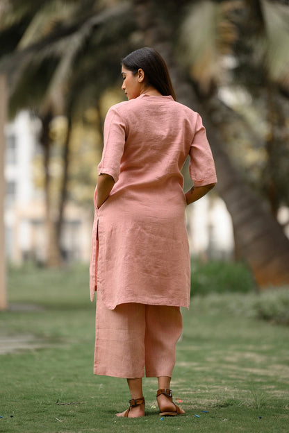Aline Shape kurti with plazzo - Peach