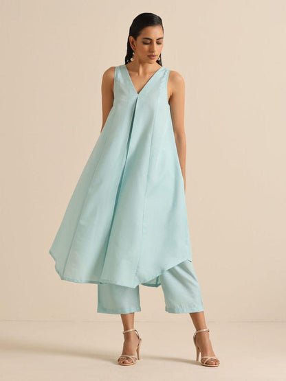 Cotton slub Co-Ord Set - Pastel Blue