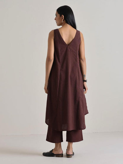Cotton slub Co-Ord Set - Brown